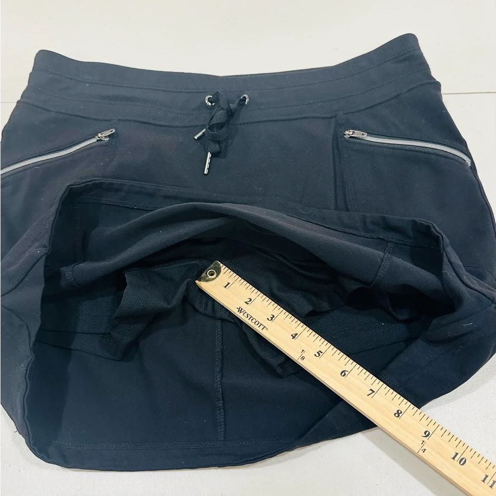 Athleta Womens Black Metro Skort Drawstring Waist Athletic Skort Skirt Sz M‎